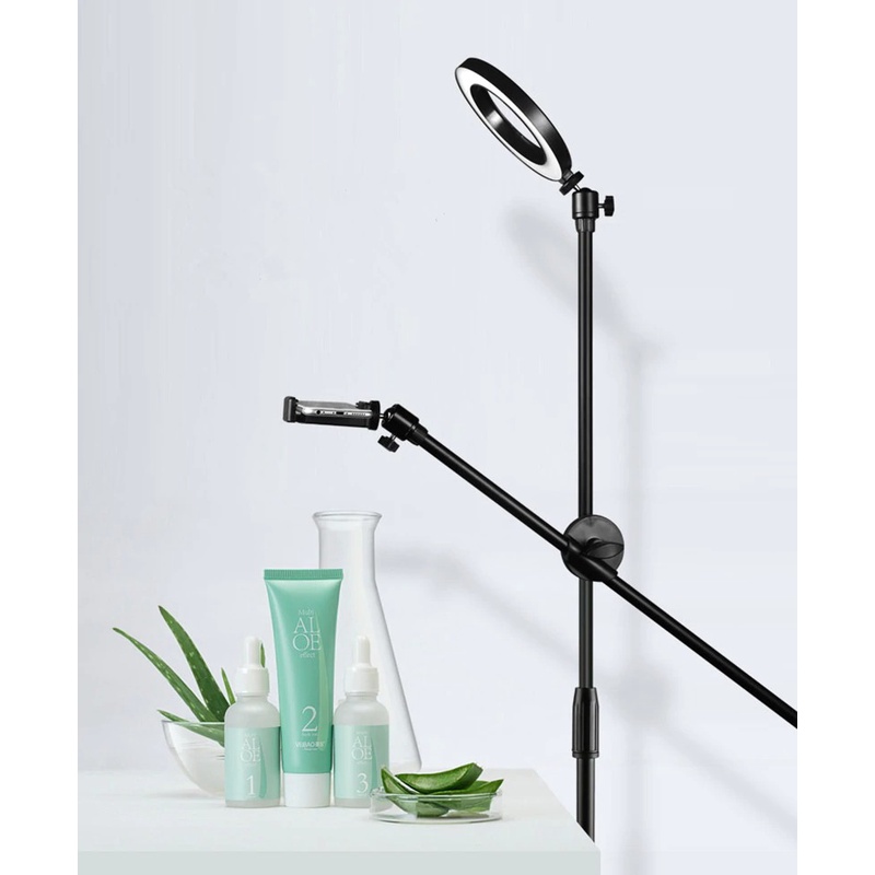 Lightupfoto Tripod Stand Holder Smartphone with Boom Arm and Ring Light- CN-171