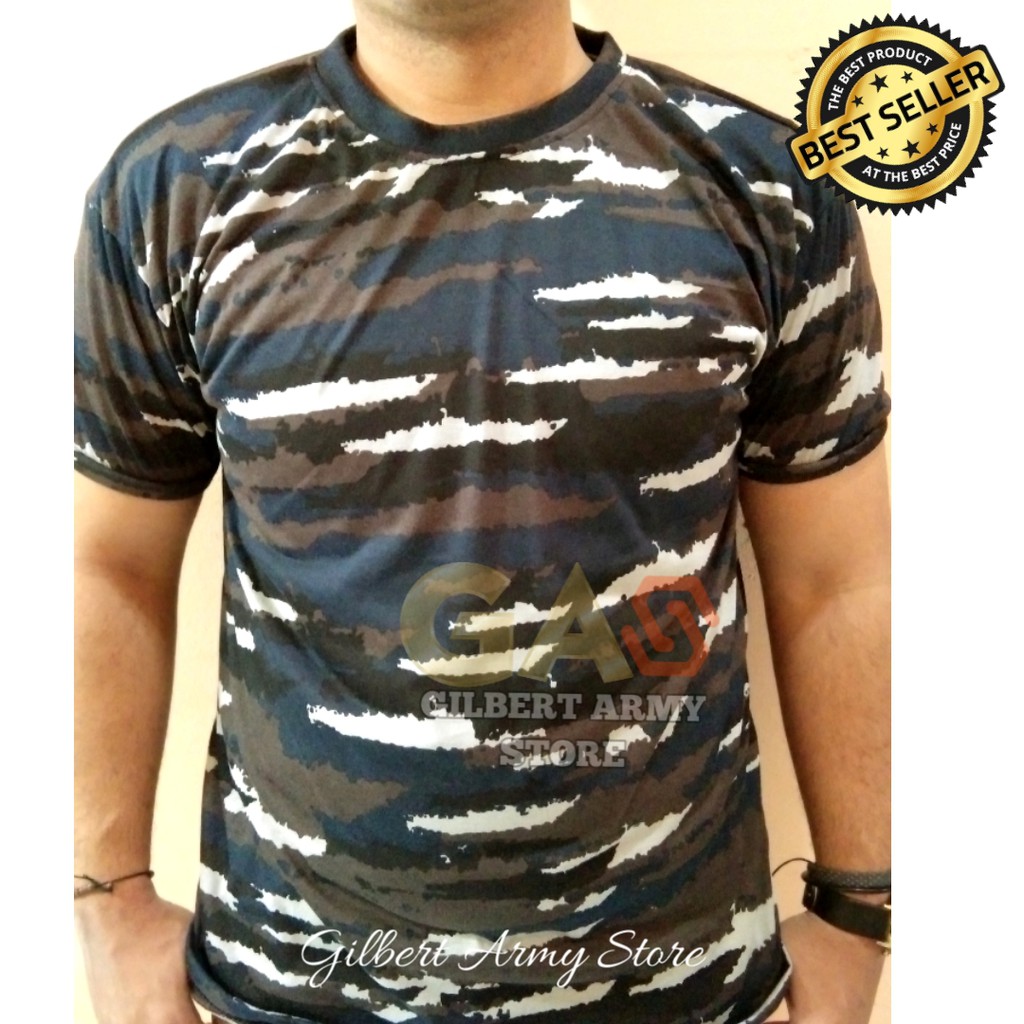 Kaos Loreng Pendek KRI AL US Nato angkatan Laut Baju Daleman Lengan Pendek Jumbo GILBERT ARMY STORE