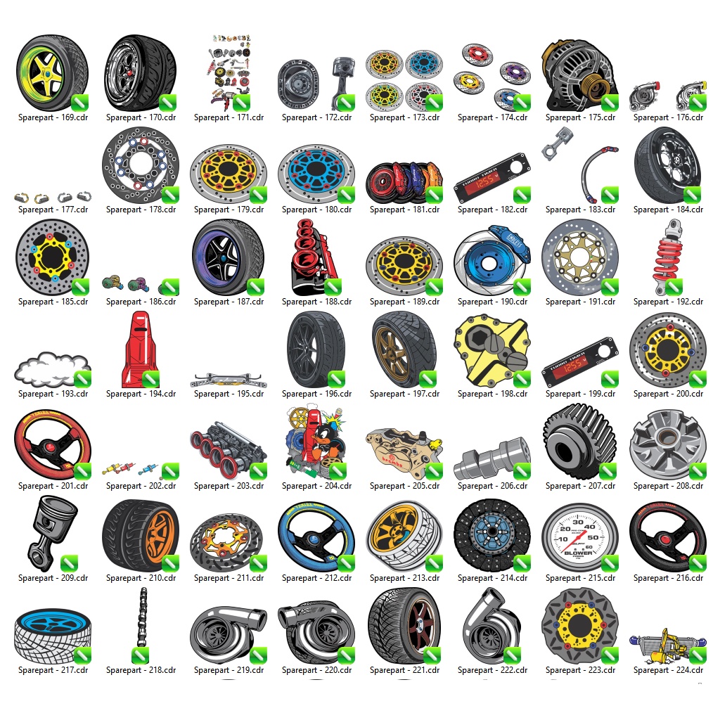 300+ Spare Part Thailook Vector Set - Coreldraw