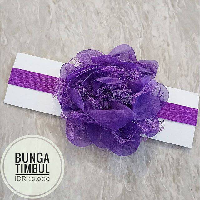 Bandana bando headband anak bayi bunga timbul mix brukat lucu cantik murah importo