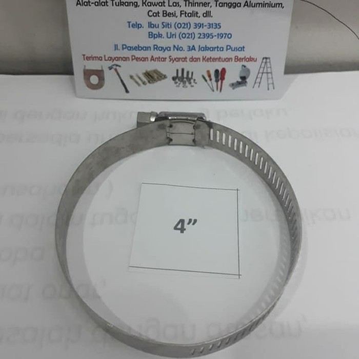 Klem selang 4&quot; stainless / Hose clamp gas handle / Klem murah