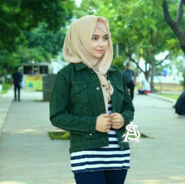 Jaket Jeans CROP Cewek Mustard Warna Warni