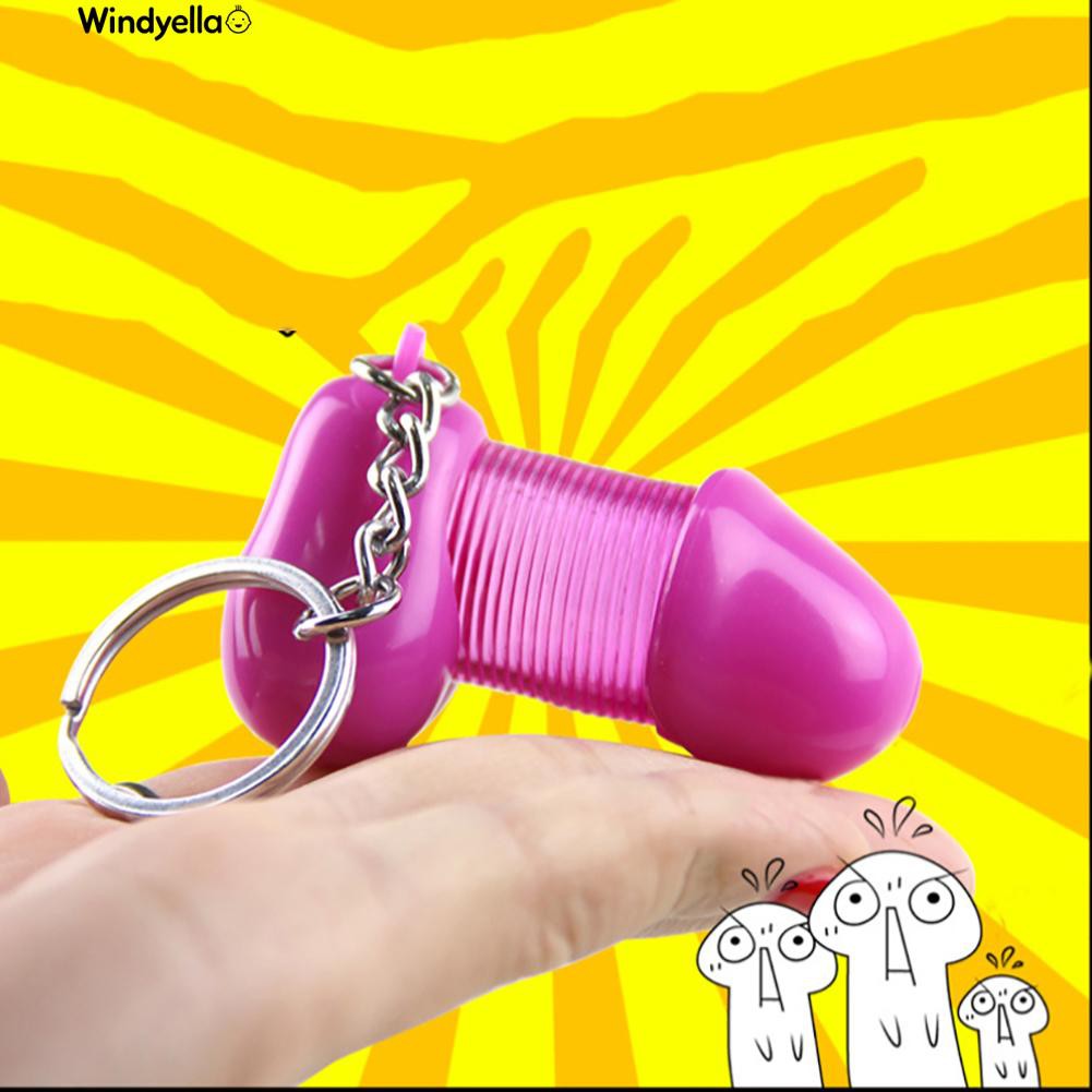 Pecinta Windyella Lucu Dick Penis Plastik Pria Wanita Pranks Keychain