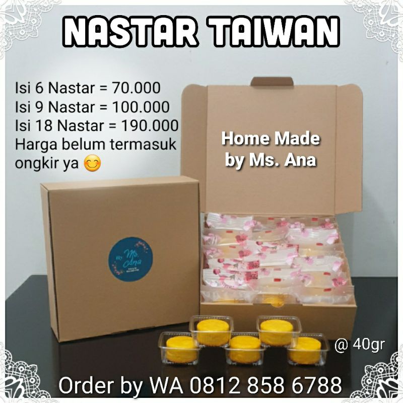 

Nastar Taiwan by Ms. Ana (Nastar Premium isi 9 pcs)