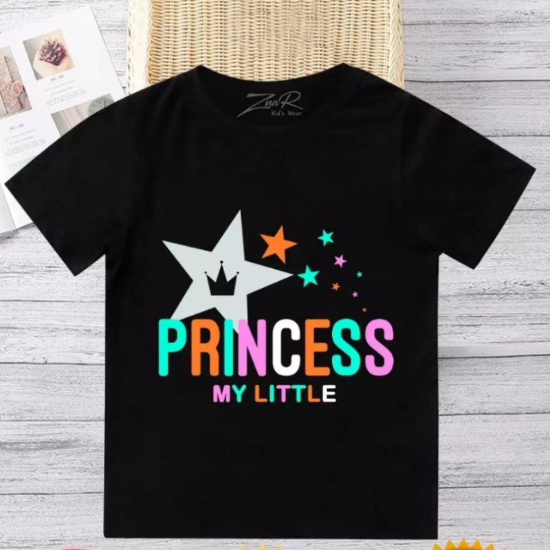 Baju bayi atasan kaos bayi usia 3-9 bulan-17 Hitam Princess