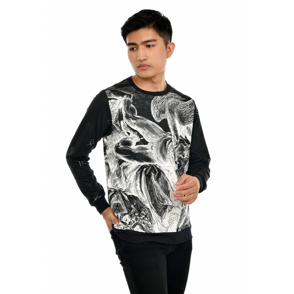 Hoodie Sweater Crewneck Sweatshirt Full Printing Pakaian Pria Manola Poseidon