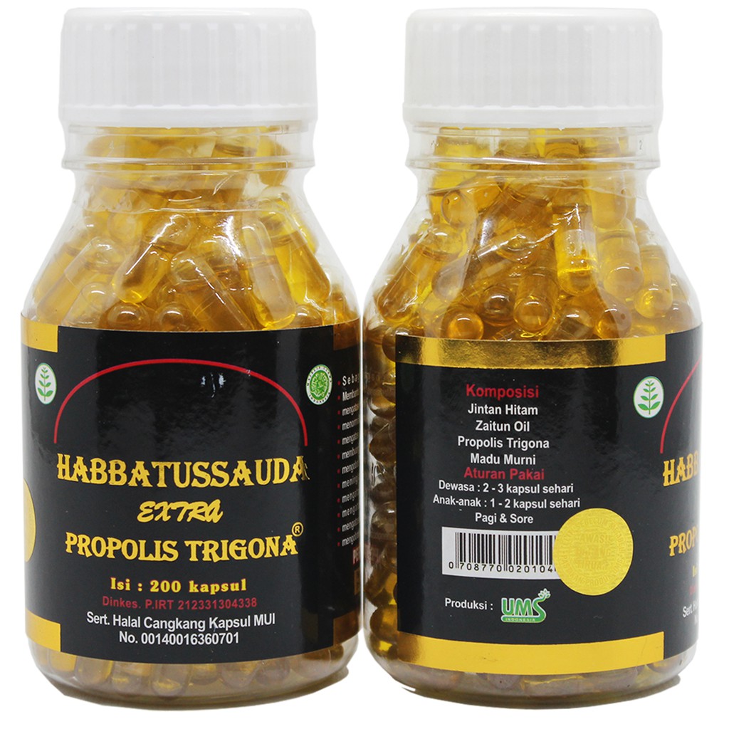 UMS 200 Habbatussauda Extra Propolis Trigona 200 Kapsul
