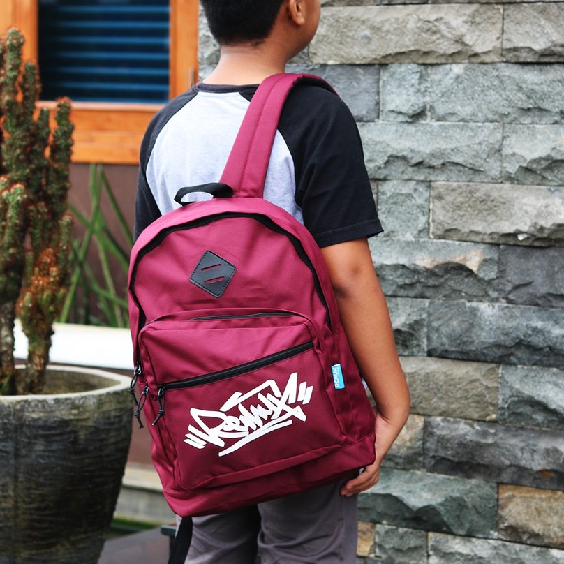 Tas Sekolah / Tas Ransel / Tas Kuliah / Remux Tas punggung Daypack Sekolah IVAO Siebdruck