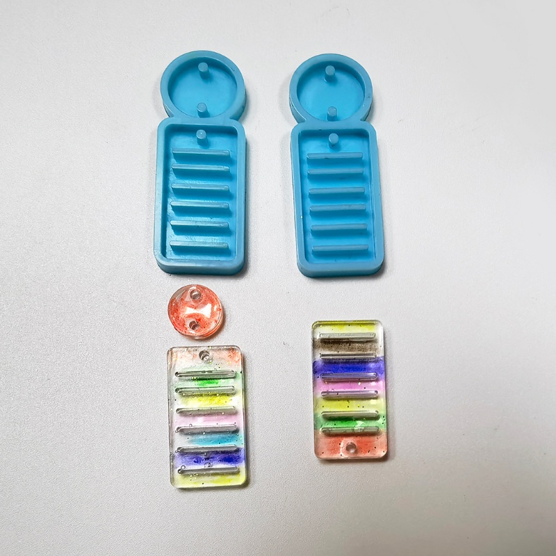 Siy 1 Set Cetakan Resin Epoksi Bahan Silikon Untuk Membuat Perhiasan Anting DIY