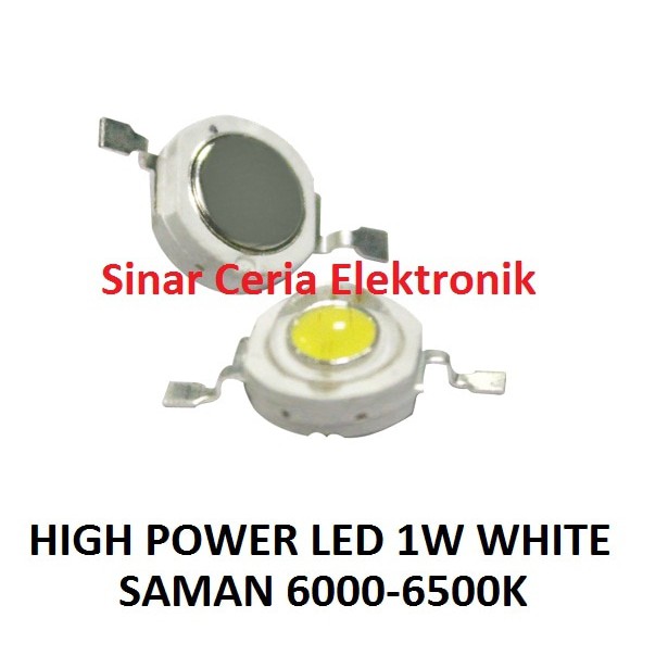High Power LED 1W SAMAN White Emitter Bead - Biji LED Putih Super HPL 1 Watt Putih Aquarium Akuarium