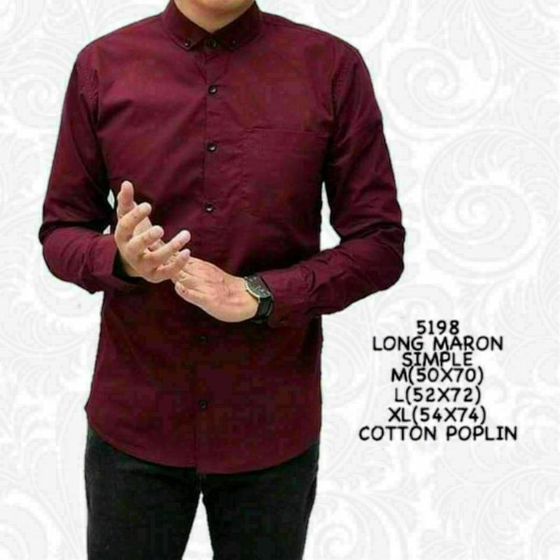 Kemeja Polos Katun Kantor Formal Lengan Panjang Pria / kemejapria/kemejapolos/kemeja