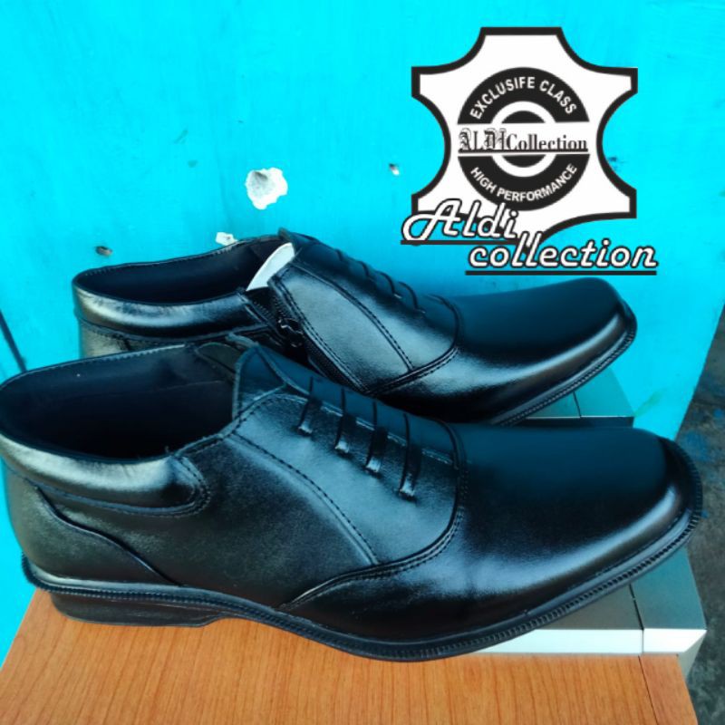 Sepatu PDH TNI POLRI Kulit Asli - Sepatu Pantofel Kulit Asli  Pantofel  Kerja Pria