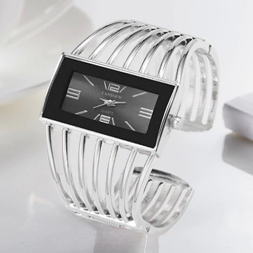 HOT PROMO Cansnow Wanita Jam Tangan Mewah Modis Mawar Emas Gelang Gelang Jam Tangan Wanita Gaun-4