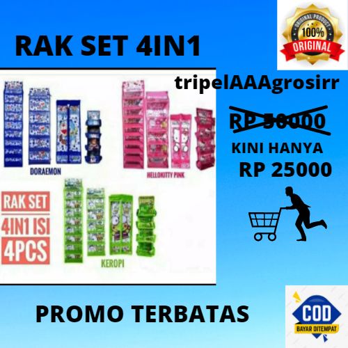 RAK GANTUNG 3IN1 KARAKTER / RAK SET KARAKTER 3IN1