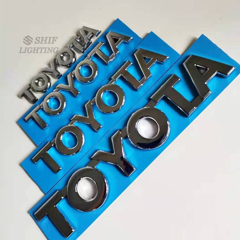 1Pc Stiker Emblem / Badge Motif Tulisan TOYOTA Bahan ABS Untuk Dekorasi Mobil