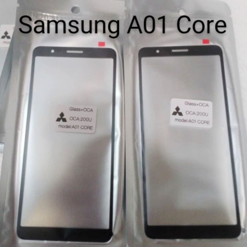 Kaca Depan Kaca LCD Samsung A01 Core | A 01 Core TS TC Touchscreen Glass LCD+Lem Plus Oca Kering Original