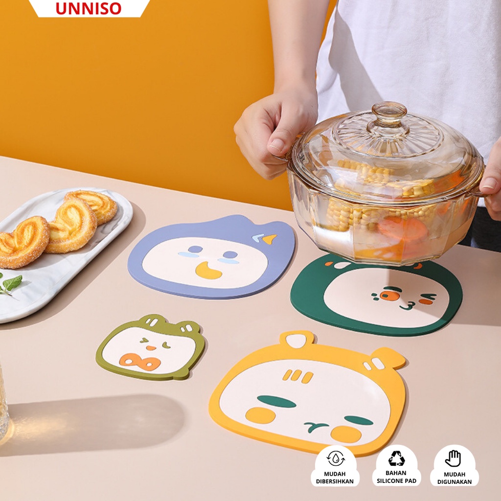 UNNISO - Tatakan Silicone Piring Anti Panas Table Pad Karakter Lucu TS1