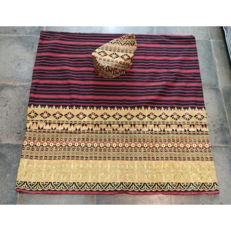 kain tapis bordir papa + peci perahu