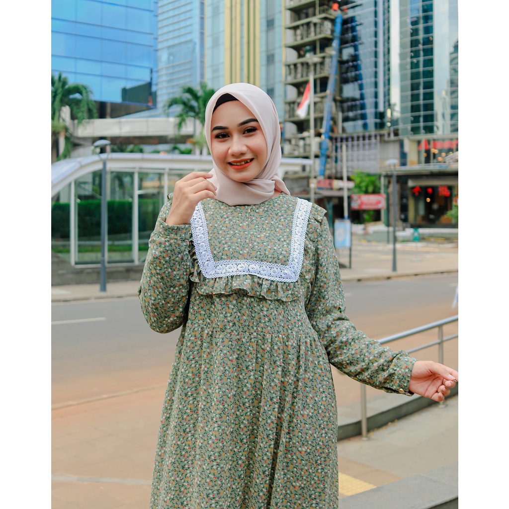 Nura Collection Official - Nuriel Shop - Baju Gamis Wanita Terbaru - Gamis Bahan Ceruty - Laluna-5
