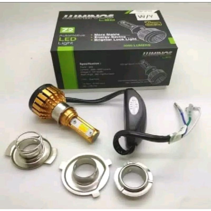 Terbaru Lampu Led 3 sisi Luminos Z2 putih Kuning 2 warna Universal H6 H4 Bebek matic Vixion CB Verza