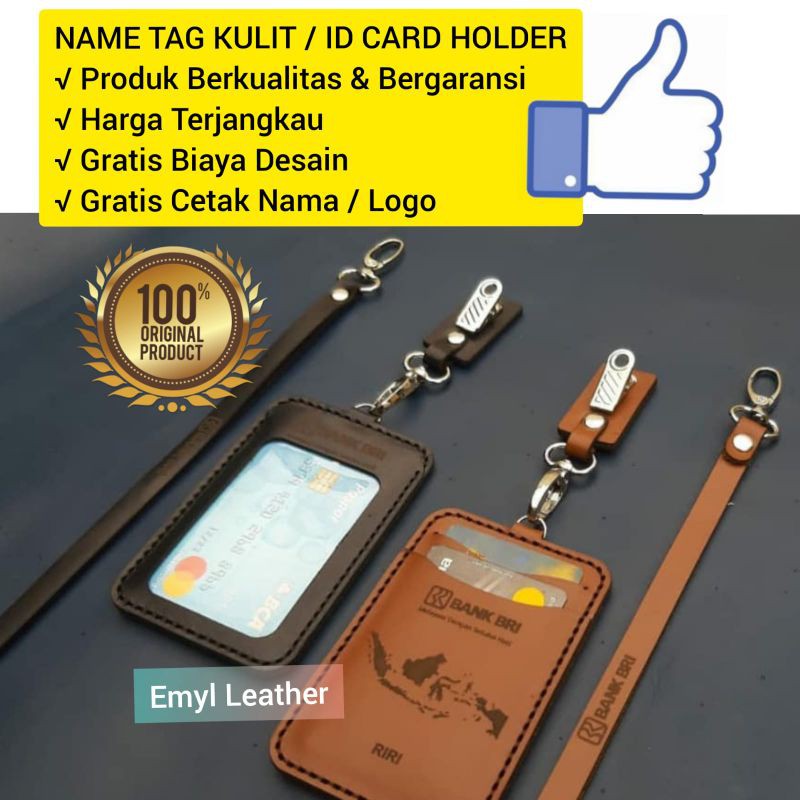 

⭐⭐⭐⭐⭐ NAME TAG HOLDER KULIT CUSTOM, ID CARD HOLDER KULIT, GANTUNGAN ID CARD, NAME TAG