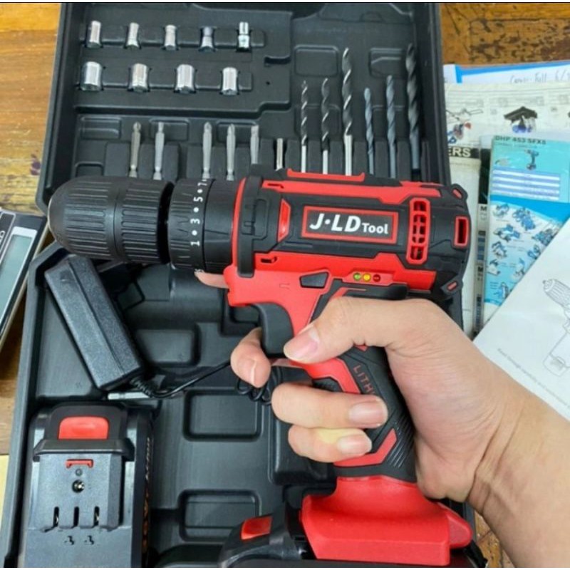 Mesin bor beton 13mm Cordless impact drill JLD 48V bor batrei Tembok kayu besi