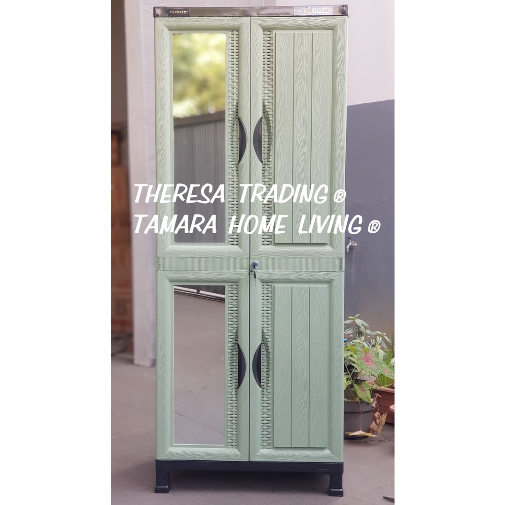 LEMARI PLASTIK NAPOLLY G85 TAHAPAN GANTUNGAN GAMIS CERMIN KUNCI PINTU