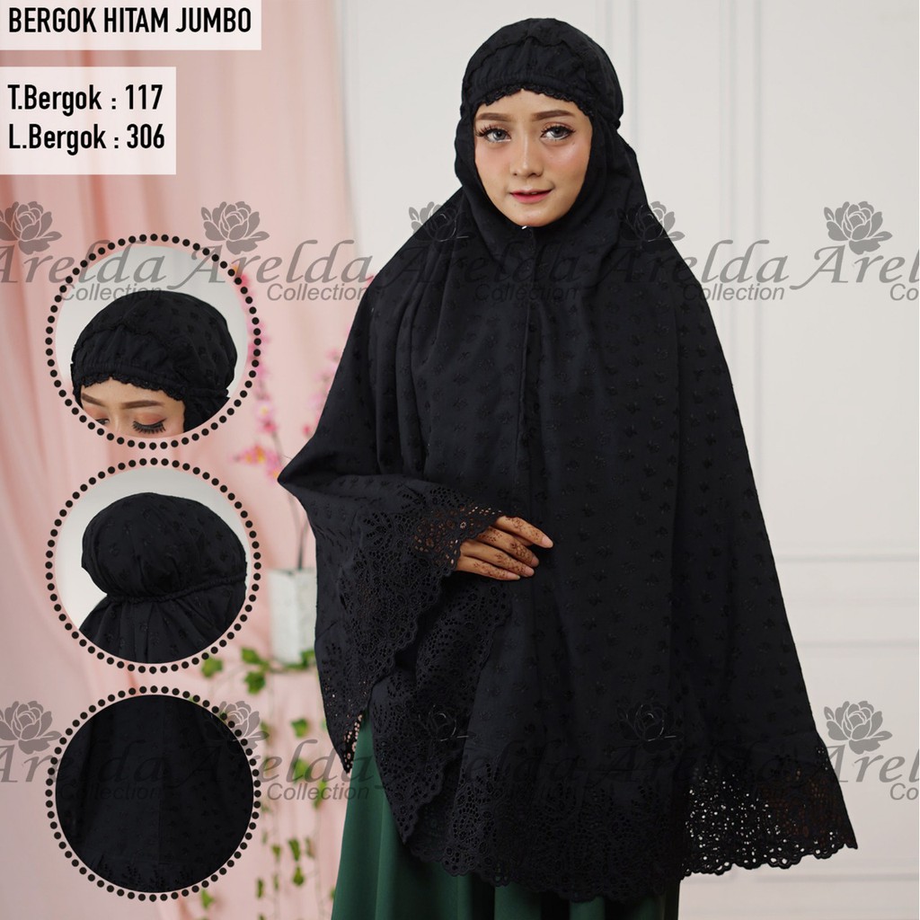 Bergo Katun Paris Standar dan Jumbo warna Hitam dan Putih