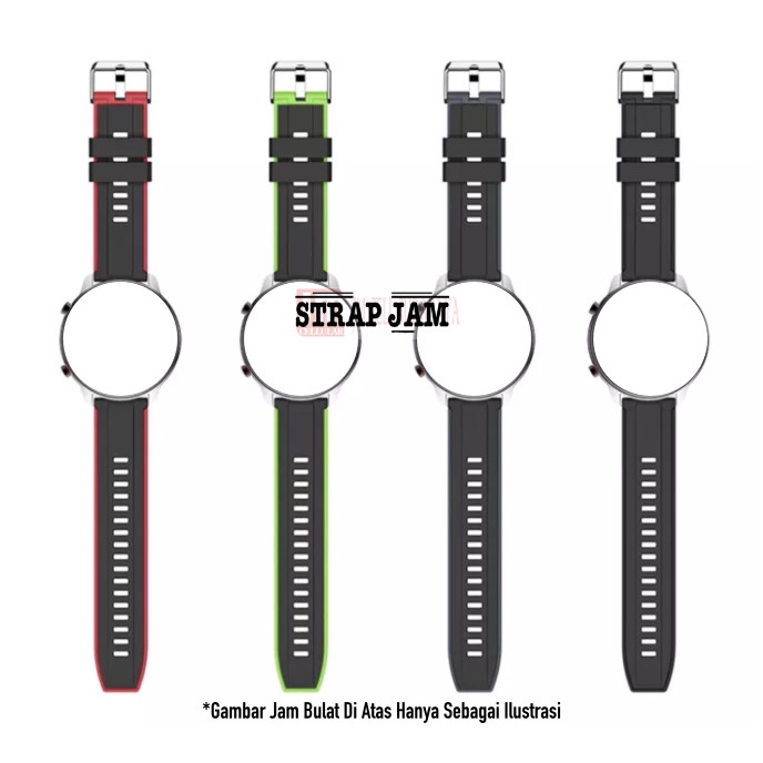 SSR Tali Jam Mibro X1 - Watch Strap 22mm Rubber Sporty Silver Stainless Buckle