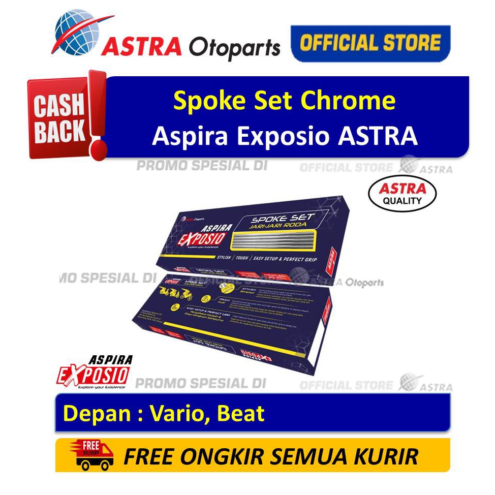 Spoke Set Chrome ASPIRA EXPOSIO Depan Motor Vario, Beat