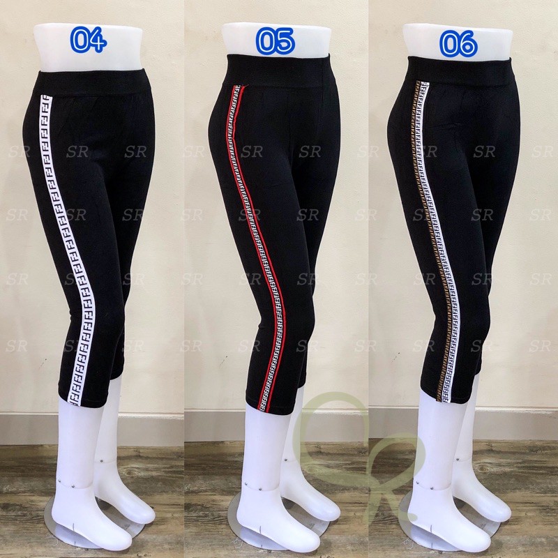 Legging Pendek 7/8 Import List Pita Fashion Wanita