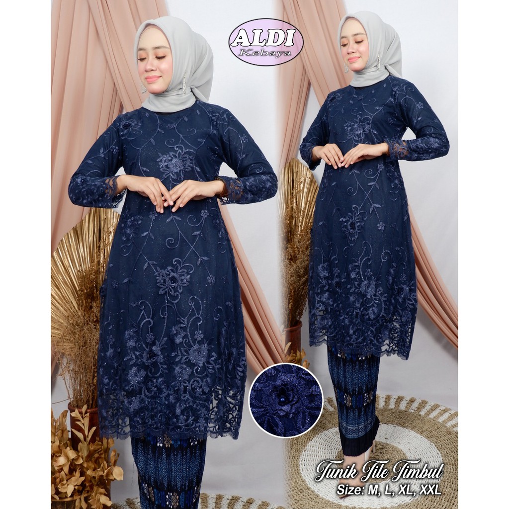 SET TUNIK TULLE BORDIR MUTIARA / SET TUNIK TULLE MUTIARA BORDIR / SET TUNIK KONDANGAN