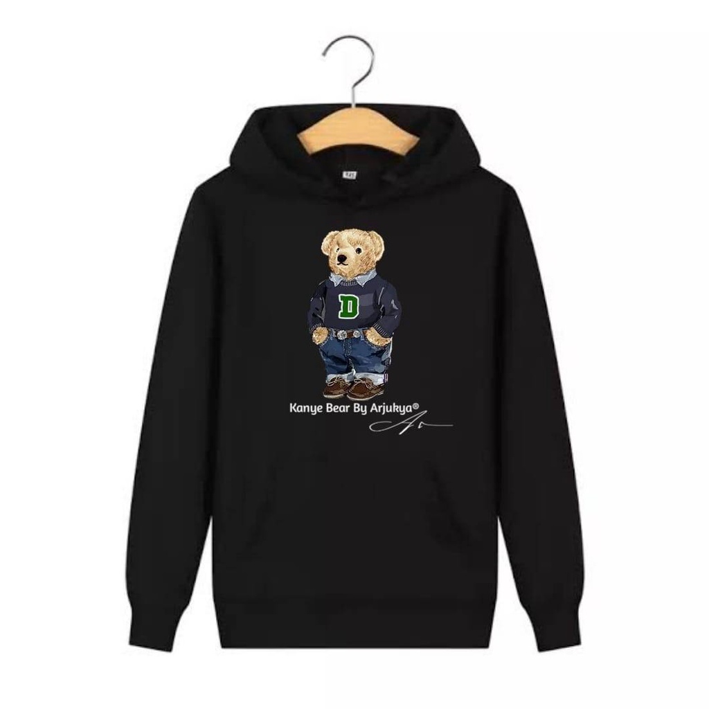 Sweatshirt Hoodie Jumper Bear (PRIA &amp; WANITA) Jaket Hoodie Custom KANYE BEAR Sweatshirt pria