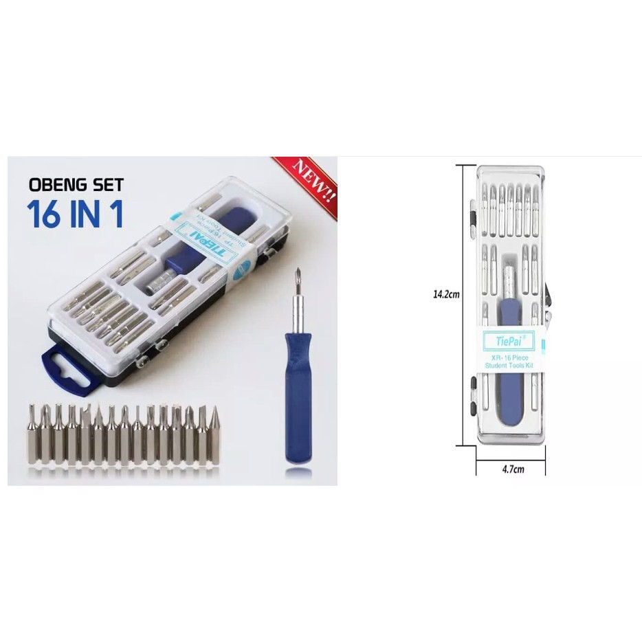 Hello - 1 PC Mini Obeng Set Multi 16 in 1 / Multifungsi / Perlengkapan Alat Service HP PALING MURAH