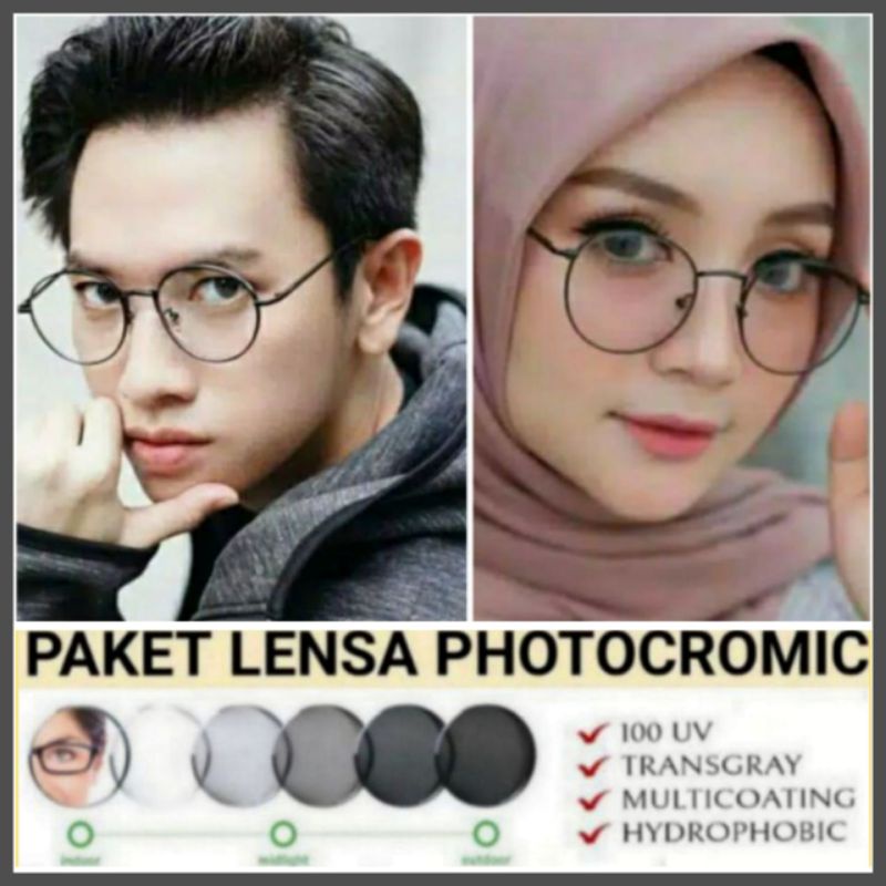 terbaru kacamata minus photocromic anti radiasi pria wanita  frame 9765