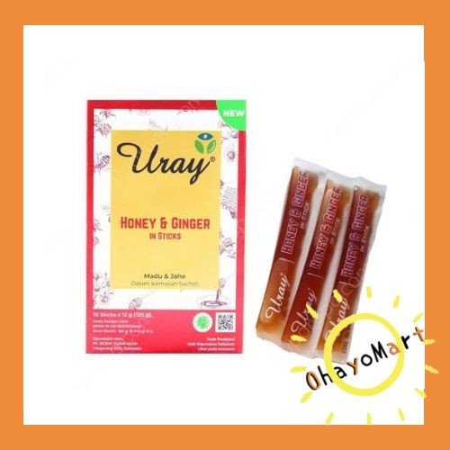 Uray Honey &amp; Ginger in Sticks / Madu Jahe sachet / Madu Kemasan 10x12g