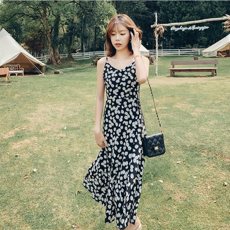 Rok panjang Rok daisy/Rok Sifon Panjang Tengah Wanita Daisy a-Line Pinggang Tinggi Bersih/Rok panjang-6