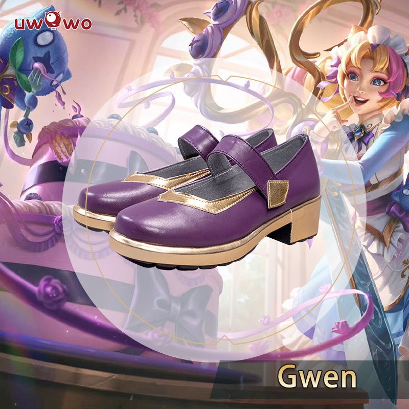PREORDER UWOWO Game League of Legends Cafe Cuties Gwen Maid Cosplay Shoes For Women Girls Footwear