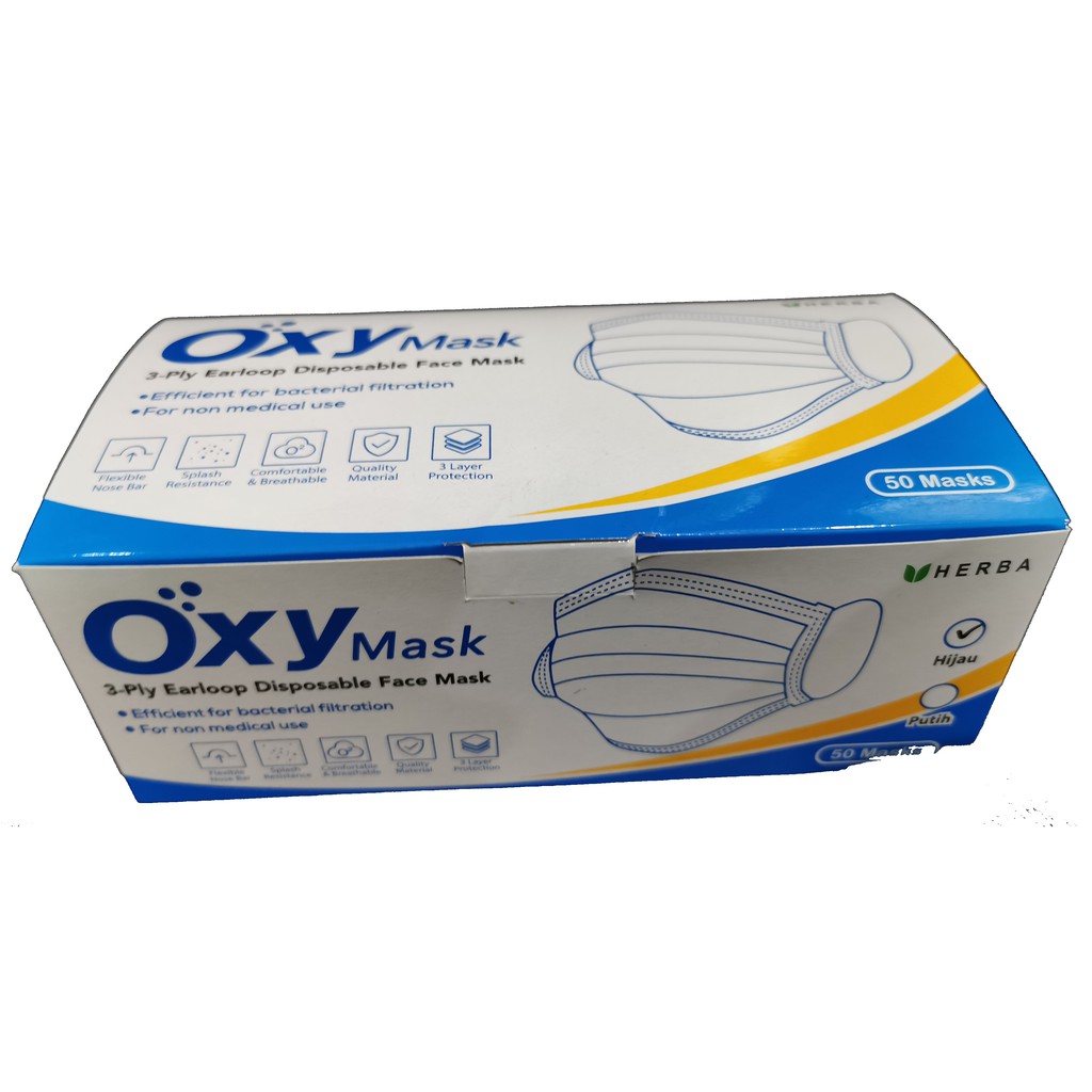 Masker Oxy Mask 3-Ply Earloop Disposable Face Mask