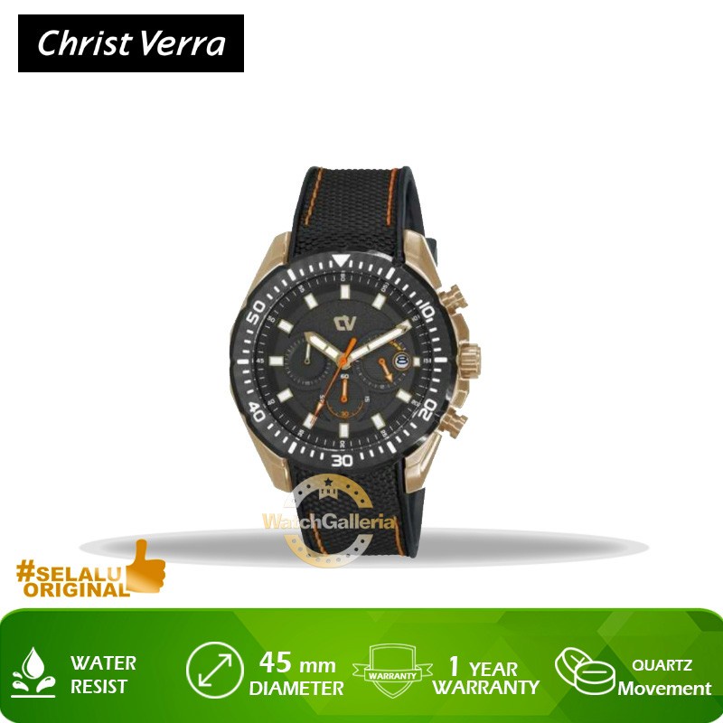 Jam Tangan Christ Verra CV C80241G-38 BLK Original Murah