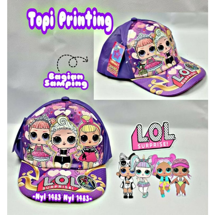 TOPI ANAK PRINTING/TOPI BASEBALL 1-9TAHUN