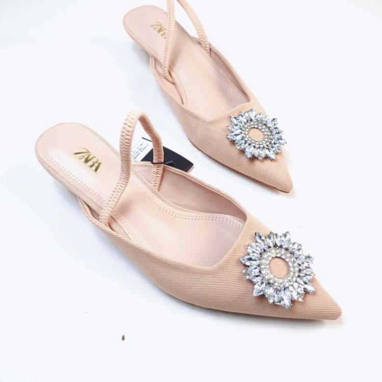 XU.20Au22н ▪ ZR Shimmery Singback Ballerina with Kitten Heels 1913