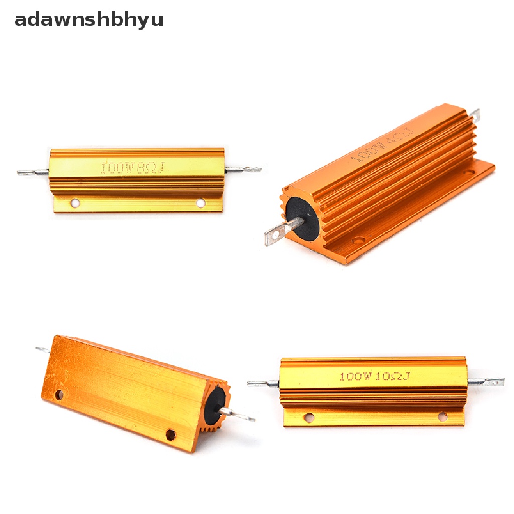 Adawnshbhyu  1/2 /4 /8 /10 Ohm 100W Watt Shell Power Aluminium Bertempat Case Wirewound Resistor Baru