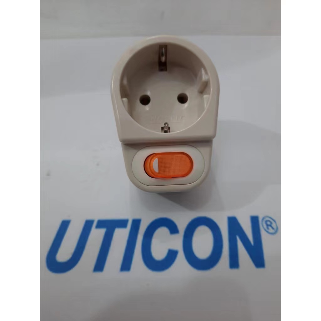 Over Steker UTICON Dengan Saklar / Switch On Off Kuat dan Tahan Panas SNI