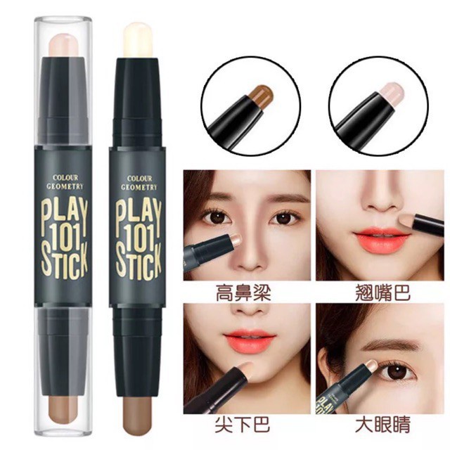 FACE STICK CONCEALER &amp; CONTOUR Geometry Duo Concealer Stick Contour Make up Stick Murah