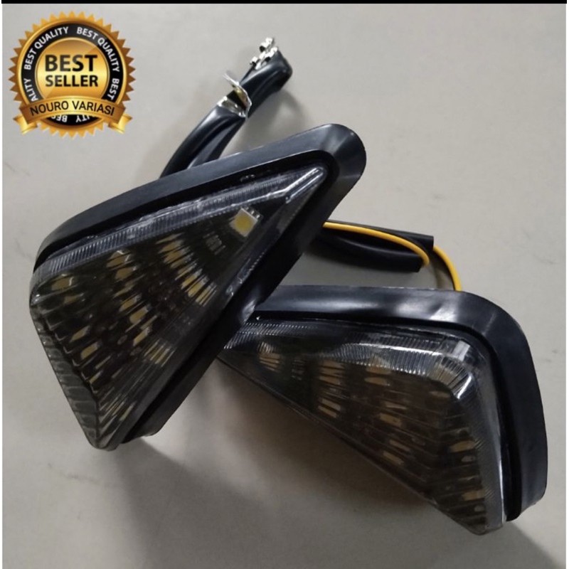 Lampu Sen Sein Depan Righting Tempel Led Segitiga Motor Universal CB Ninja R15 RR GSX Mono Led