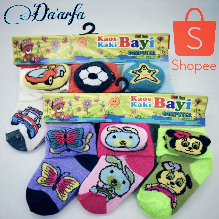 ( 3 PASANG ) KAOS KAKI BAYI LAKI LAKI DAN PEREMPUAN IMPORT / PAKAIAN BAYI