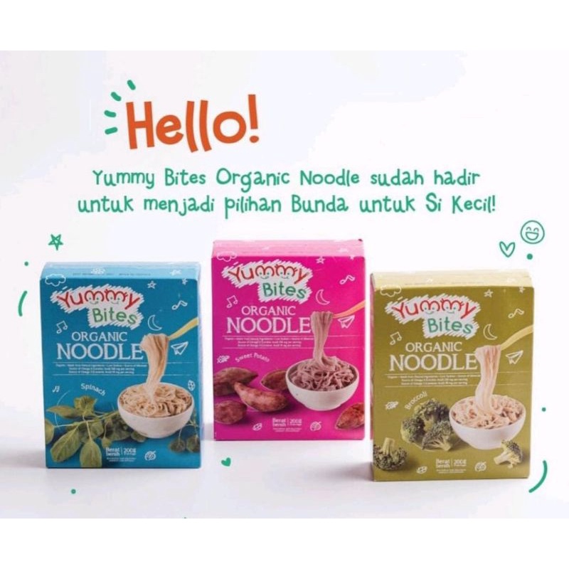 Yummy Bites Organic Noodles 200gr/mie organic