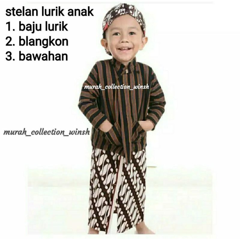 Baju lurik anak laki laki  // baju jawa anak laki laki // baju adat anak / baju adat jawa