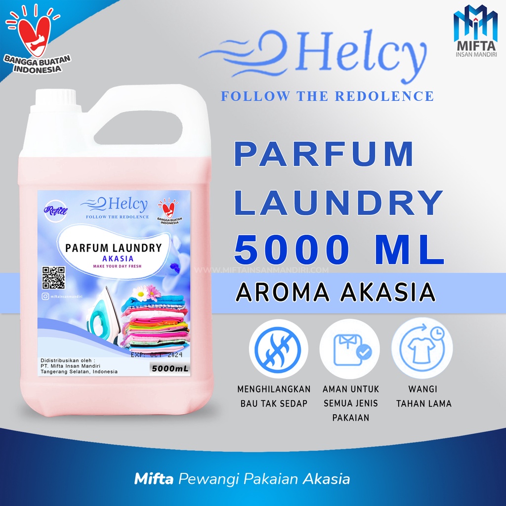 HELCY PARFUM LAUNDRY / PARFUM SETRIKA / PEWANGI SETRIKA PAKAIAN 5 LITER